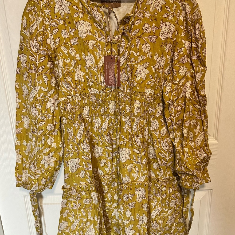 Cleobella Yellow and White Patterned Dress